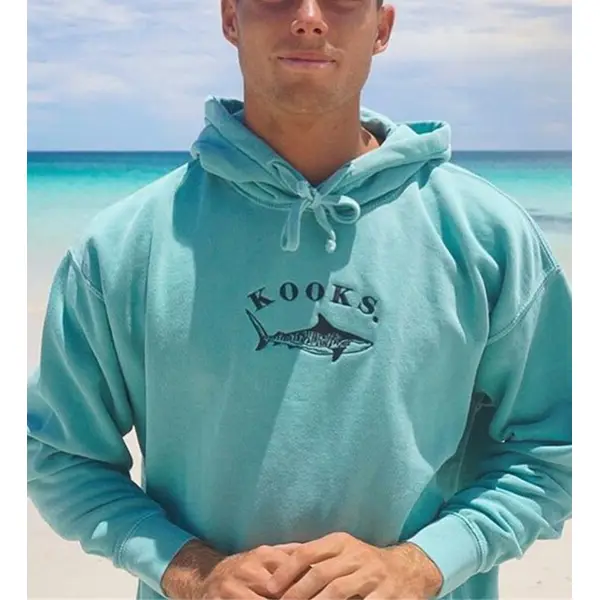 Retro Surf Unisex Casual Printed Hooded Sweatshirt - Paleonice.com 