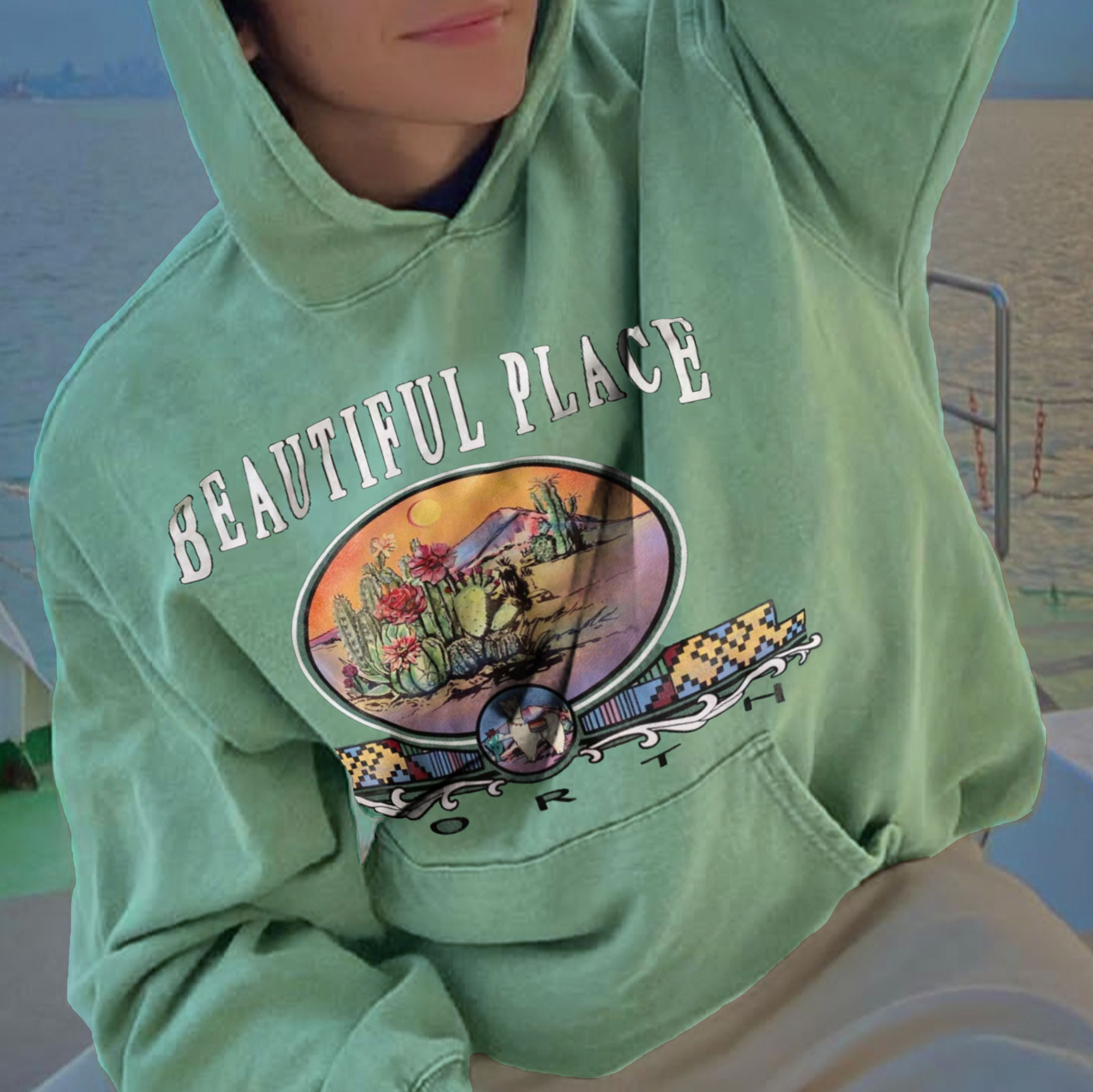 Retro Men's Casual Printed Hoodie