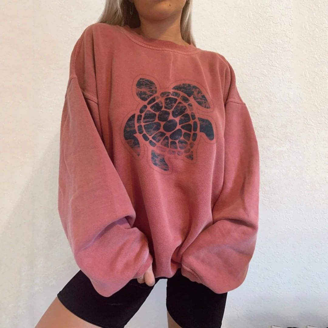 Womens Loose Sweatshirt Wq42