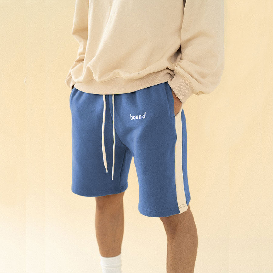 

Blue Striped Jogging Pants Fashion Casual Sports Shorts