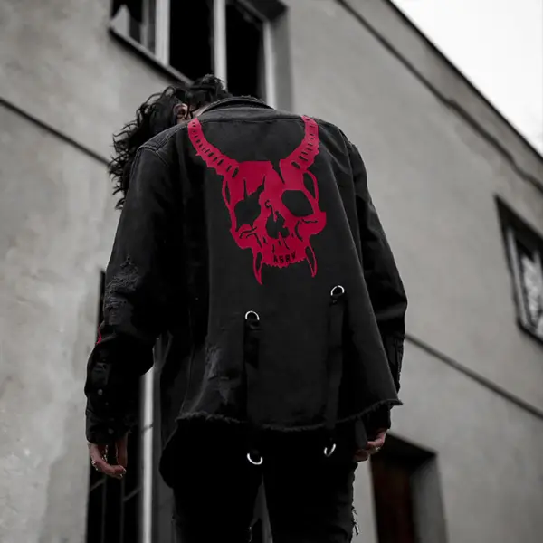 Goth Denim Japanese Streetwear Jacket - Faciway.com 