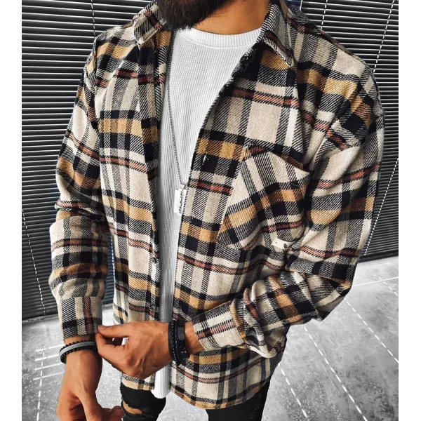 Street Fashion Plaid Texture Casual Jacket - Chrisitina.com 