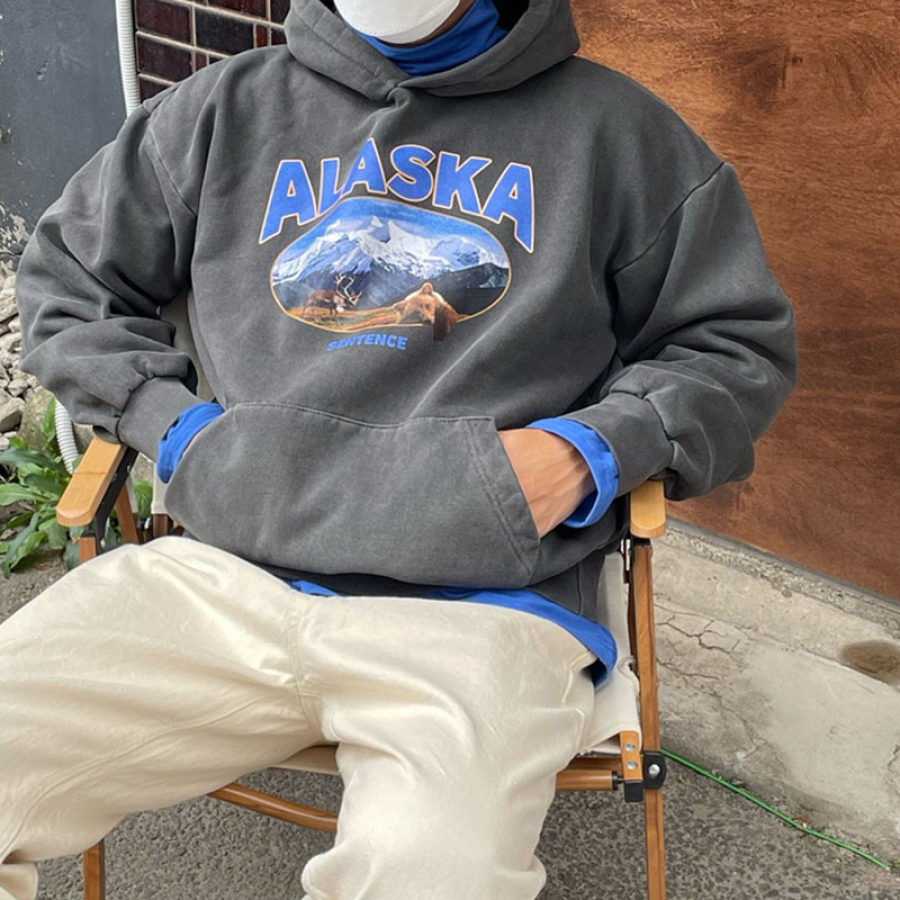 

Men's Alaska Casual Print Hoodie