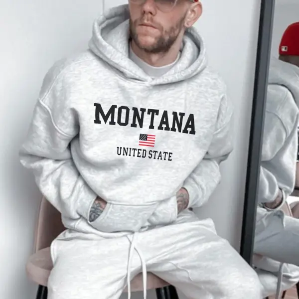 Sweat à Capuche Rétro American Montana Pour Hommes - Faciway.com 