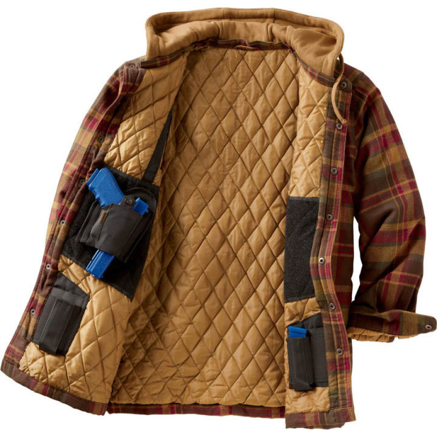 

Tactical Check Texture Chunky Hooded Jacket