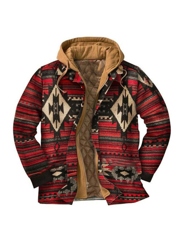 Mens Winter Plaid Thick Casual Jacket