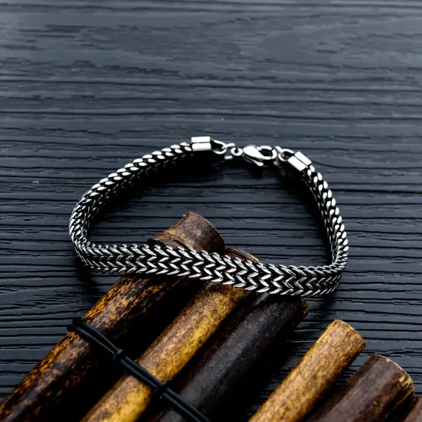 Bracelet De Quille Tout En Acier à La Mode Pour Hommes En Acier Au Titane - Faciway.com 