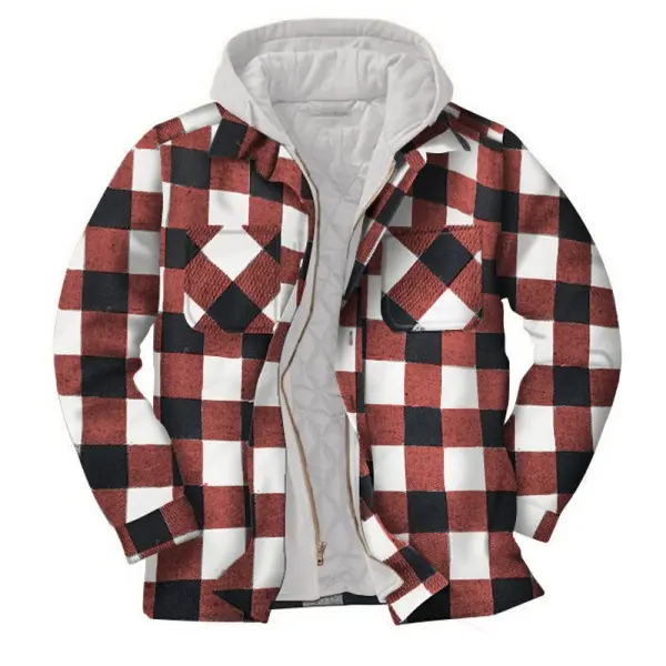 Mens Winter Plaid Thick Casual Jacket - Kalesafe.com 