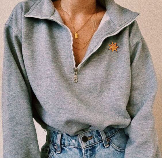 Vintage Round Neck Printed Long sleeve Sweatshirt