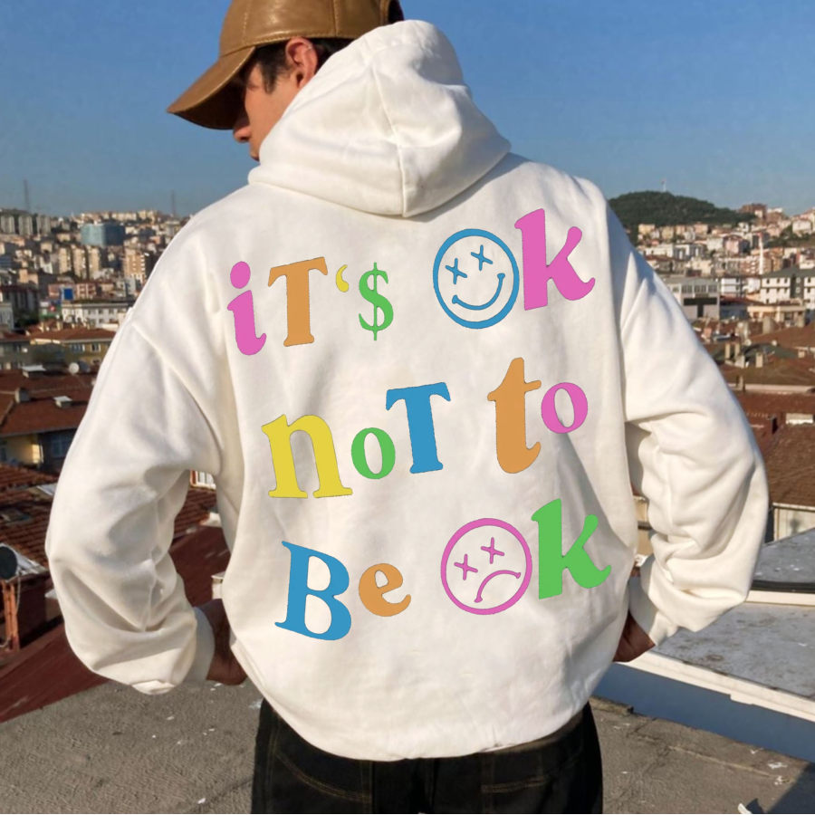 

"IT'S OK NOT TO BE OK" Smiley Unisex Oversized Hoodie