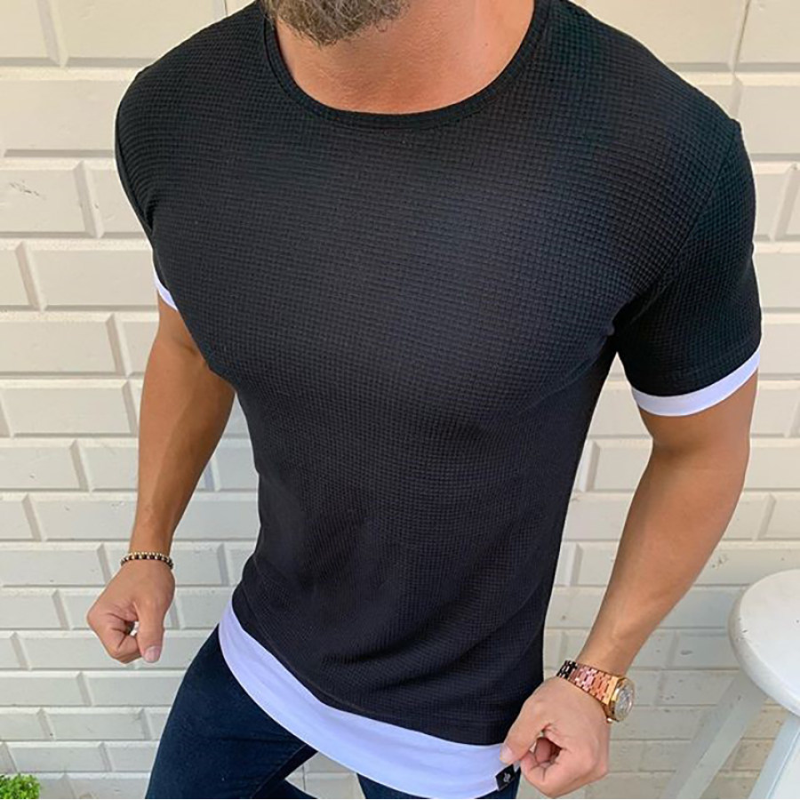 

Men's casual solid color round neck short sleeve T-shirt TT161