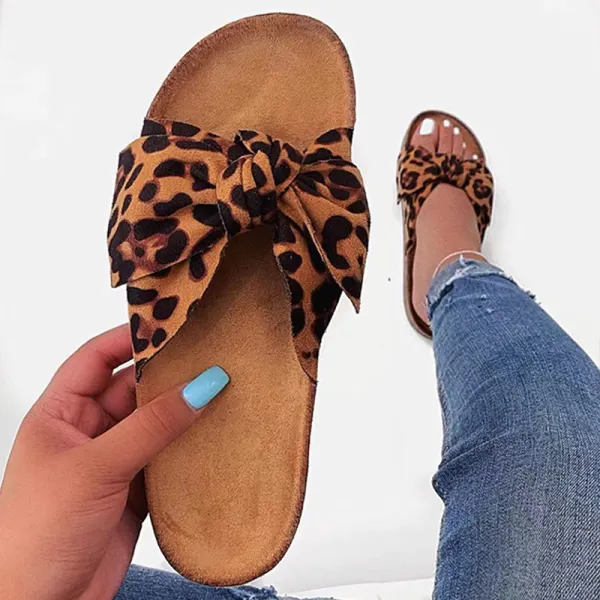 Bow Flat Slippers - Leanarea.chimpone.com 
