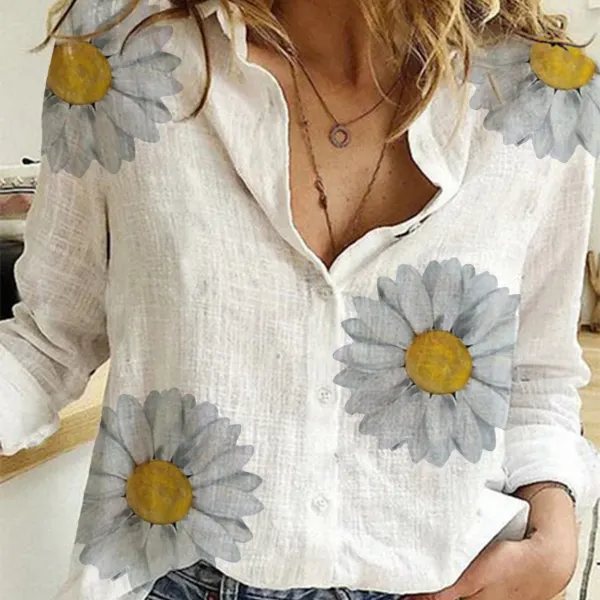 Casual Star Print Long Sleeve Blouse - Leanarea.chimpone.com 