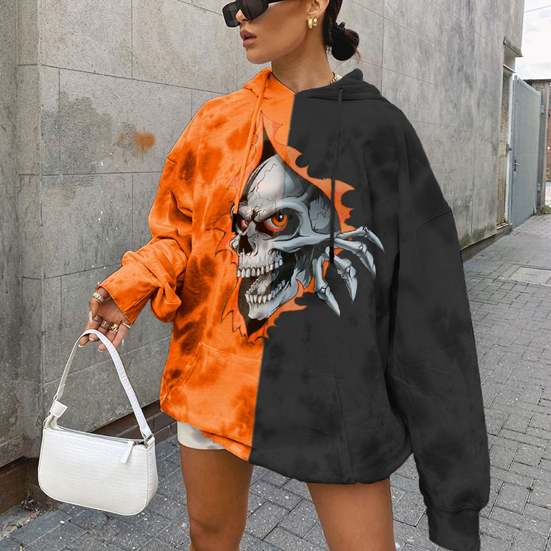 Halloween Basic Sports Print Sweatshirt