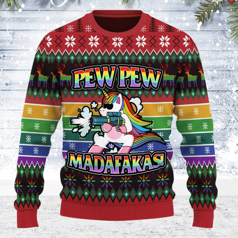 

Crazy Unicorn Christmas Ugly Sweatshirt