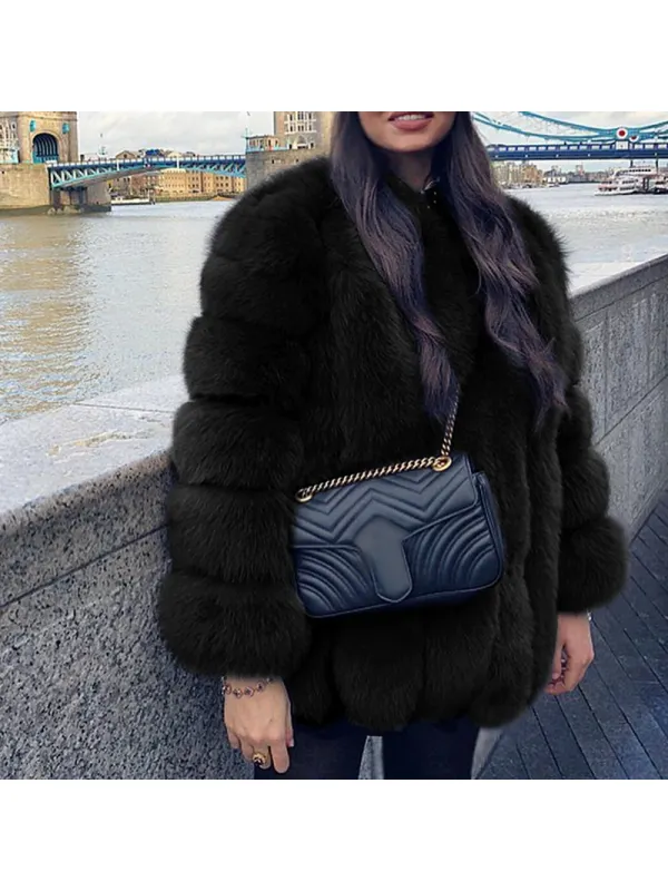 New Fashion Fur Leather Warm Casual Coat Jacket - Minicousa.com 