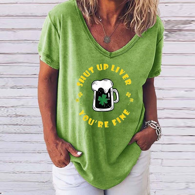Women's Lets Get Shamrocked St Patrick's Day V Neck T Shirt