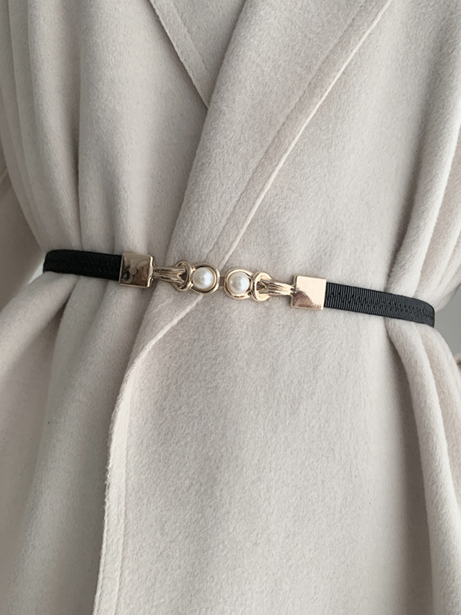 Elegant Black Elastic Belt