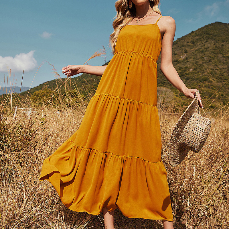 Boho Suspender Panel Maxi Dress