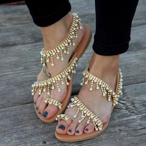 Bohemian Flat Ankle Strap Peep Toe Date Outdoor Gladiator Sandals