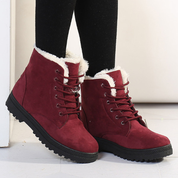 Plain Flat Velvet Criss Cross Round Toe Casual Date Outdoor Short Flat Boots