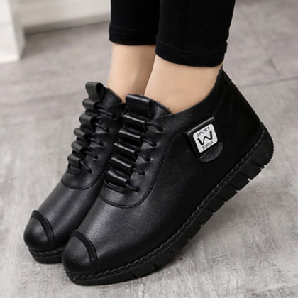 Plain  Flat  Round Toe  Casual Sneakers