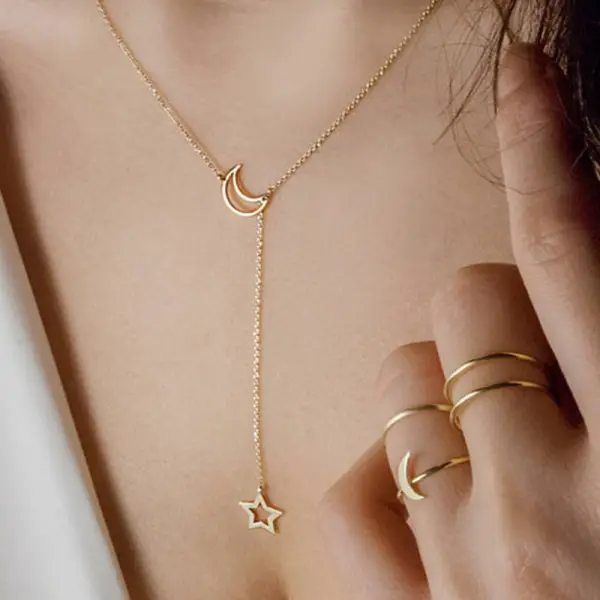 Fashion Simple Moon Star Necklace Clavicle Chain - Leanarea.chimpone.com 