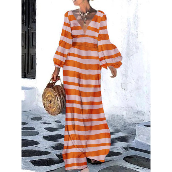 lantern sleeve maxi dress