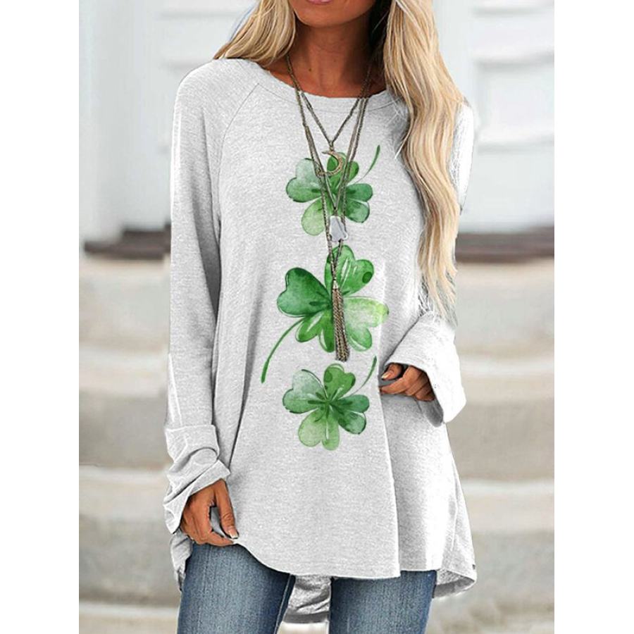 

Women's Saint Patrick's Day Sequined Lucky Casual Crew Neck T-Shirt