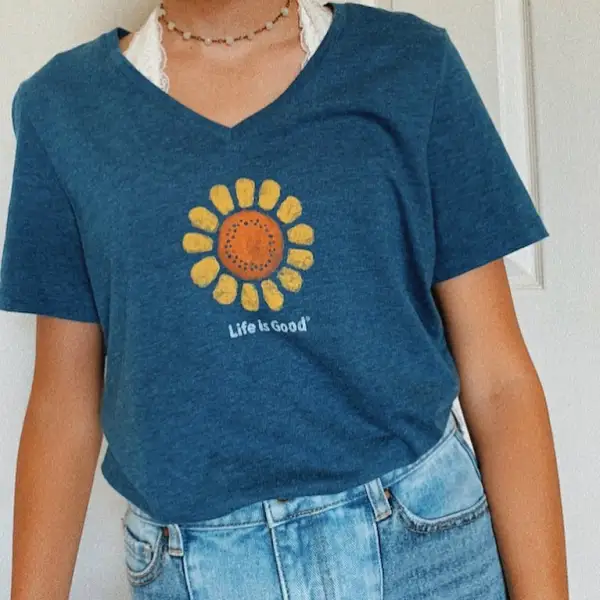 Round Neck Casual Basic T-Shirt - Leanarea.chimpone.com 
