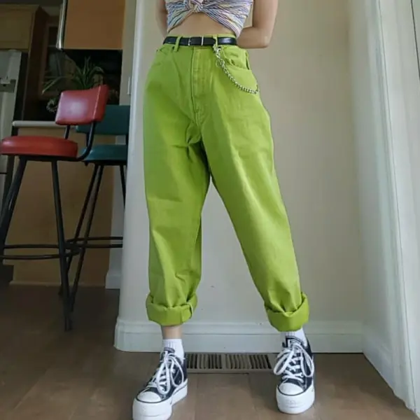 Comfortable Casual Pure Color Pocket Straight Trousers - Leanarea.chimpone.com 