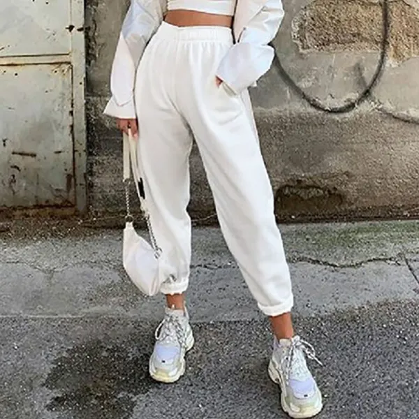 Casual Pure Color High Waist Sports Joker Pants - Leanarea.chimpone.com 