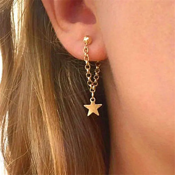 Women's fashion five-pointed star earrings - Leanarea.chimpone.com 