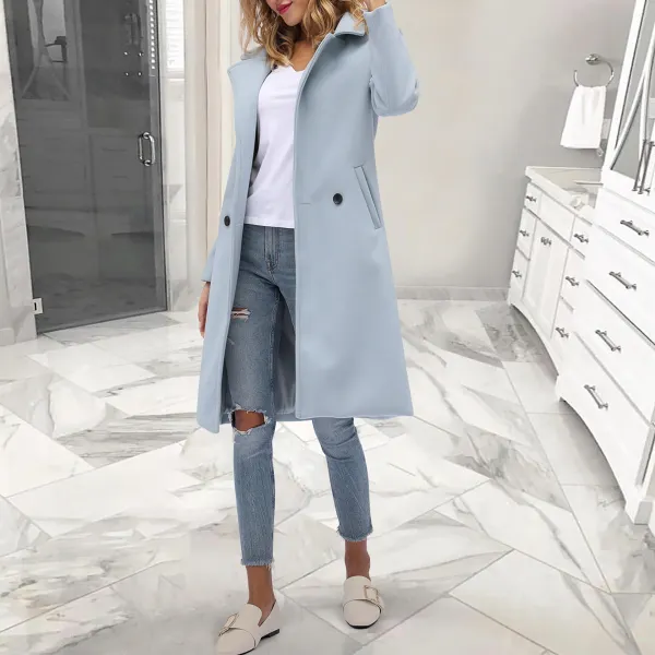 2019 CEA Women's Fashion Solid Color Lapel Collar Outerwear Long Coat - Leanarea.chimpone.com 