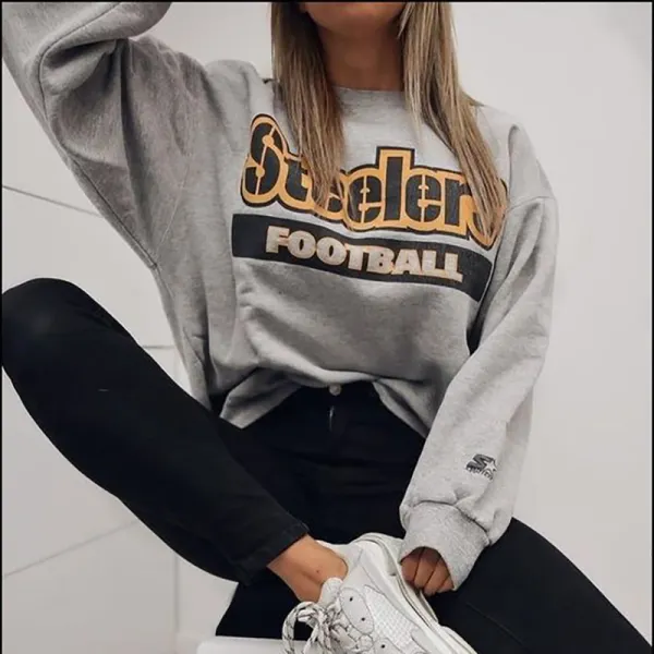 Casual Printed Round Neck Sweatshirt - Leanarea.chimpone.com 