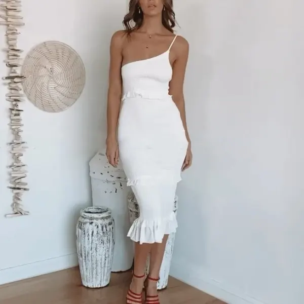 Slim-fit draped bodycon dress - Leanarea.chimpone.com 