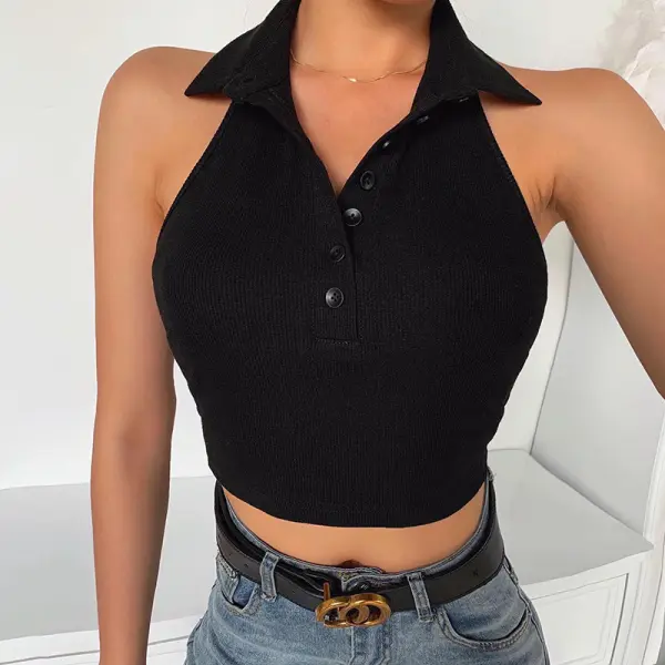 New Slim Comfortable Halter Neck Vest - Leanarea.chimpone.com 
