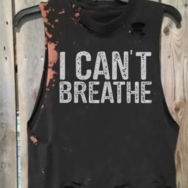 I cant breathe the printed sleeveless ripped vest - Leanarea.chimpone.com 