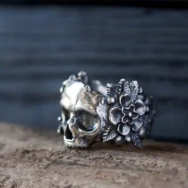 Individual skull flower ring - Leanarea.chimpone.com 