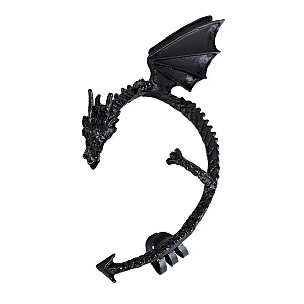 Personalized retro dragon-shaped pierced ear clip earrings - Leanarea.chimpone.com 