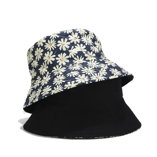 Small chrysanthemum double-sided fisherman hat - Leanarea.chimpone.com 