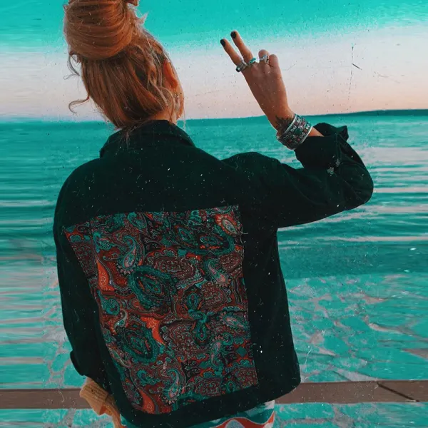Vintage Casual Long Sleeve Printed Cardigan - Leanarea.chimpone.com 