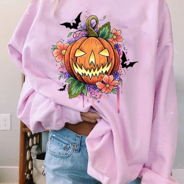 INS Fun Halloween Pumpkin Sweatshirt - Leanarea.chimpone.com 
