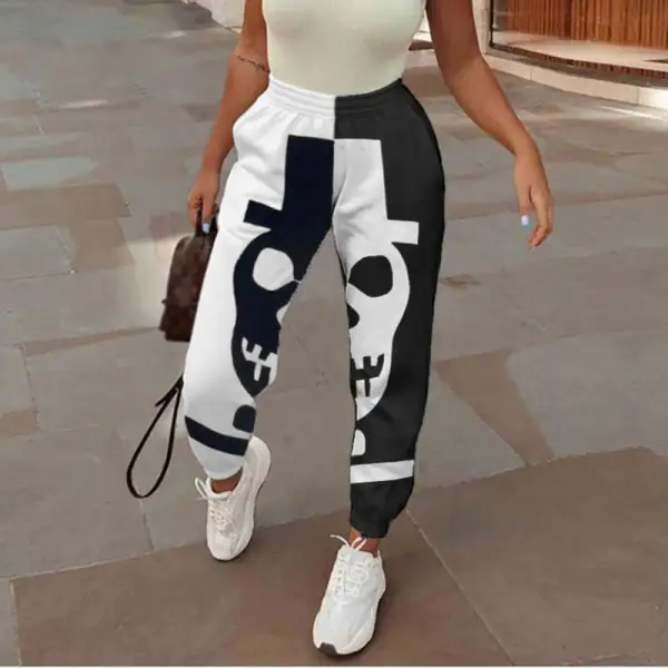 Halloween print basic sweatpants - Leanarea.chimpone.com 
