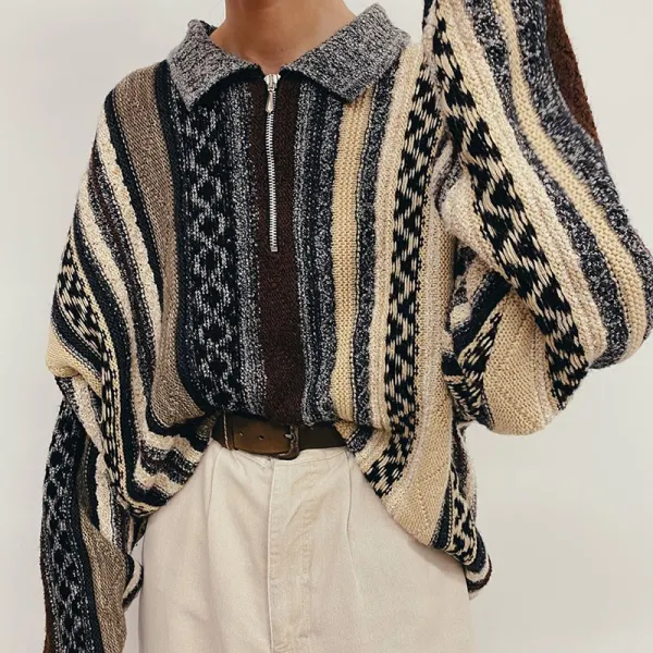 Vintage Casual Long-sleeved Woolen Top - Leanarea.chimpone.com 