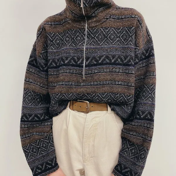 Vintage Casual Long-sleeved Woolen Top - Leanarea.chimpone.com 