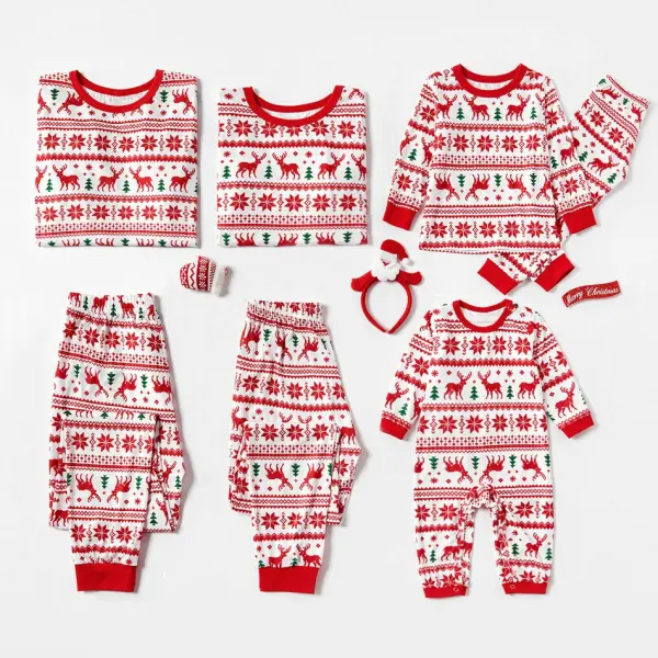 Fashion - Moose Snowflake Christmas parent-child pajamas family dress. - Leanarea.chimpone.com 