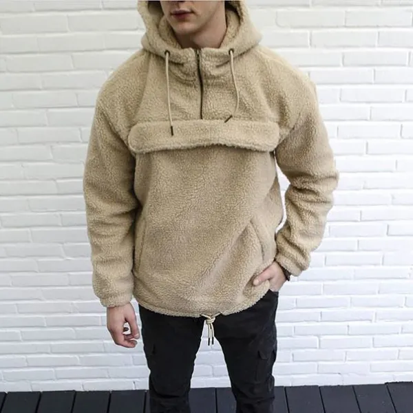 Men‘s Modern Pure Colour Long Sleeve Hoodie - Leanarea.chimpone.com 