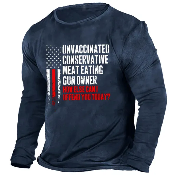 Men's Unvaccinated Conservative Cotton Long Sleeve T-Shirt - Sanhive.com 
