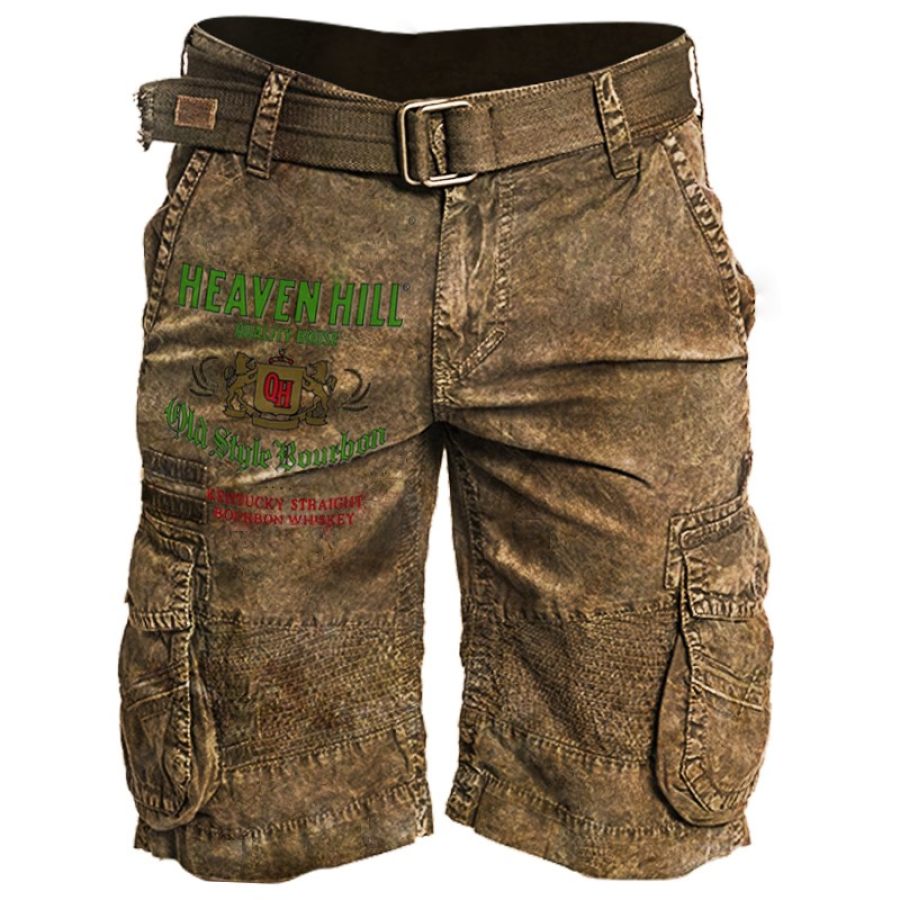 

Mens Whiskey Printed Casual Tactical Shorts